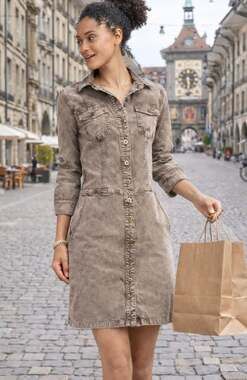 prAna Merrigan Corduroy Button-Up Dress in Mud Size S NWT